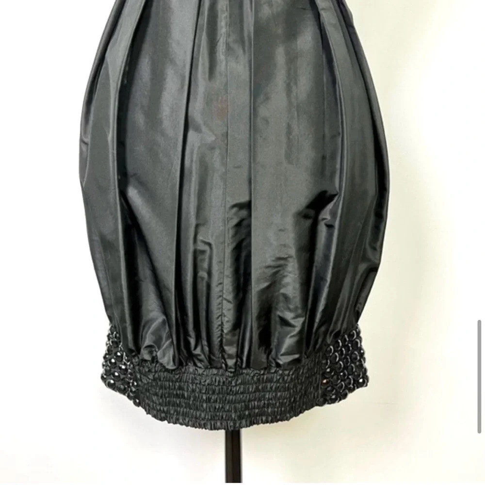 Bebe silk beaded bubble hem mini dress in black - size XS - Picture 10 of 15